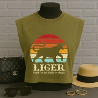 Liger Bred For Ist Skills In Magic Garment-Dyed Women's Muscle Tee