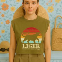 Liger Bred For Ist Skills In Magic Garment-Dyed Women's Muscle Tee