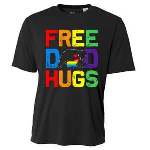 LGBTQ Bear Free Dad Hugs Proud Ally Daddy Rainbow Flag Pride Cooling Performance Crew T-Shirt