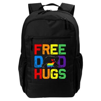 LGBTQ Bear Free Dad Hugs Proud Ally Daddy Rainbow Flag Pride Daily Commute Backpack