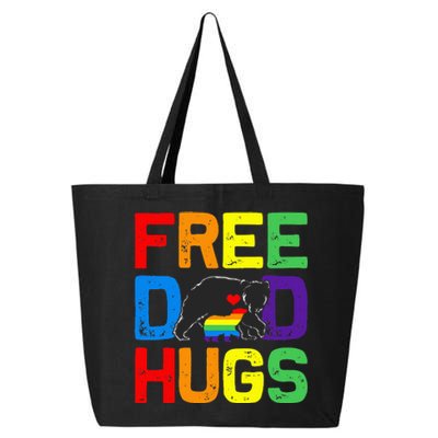 LGBTQ Bear Free Dad Hugs Proud Ally Daddy Rainbow Flag Pride 25L Jumbo Tote