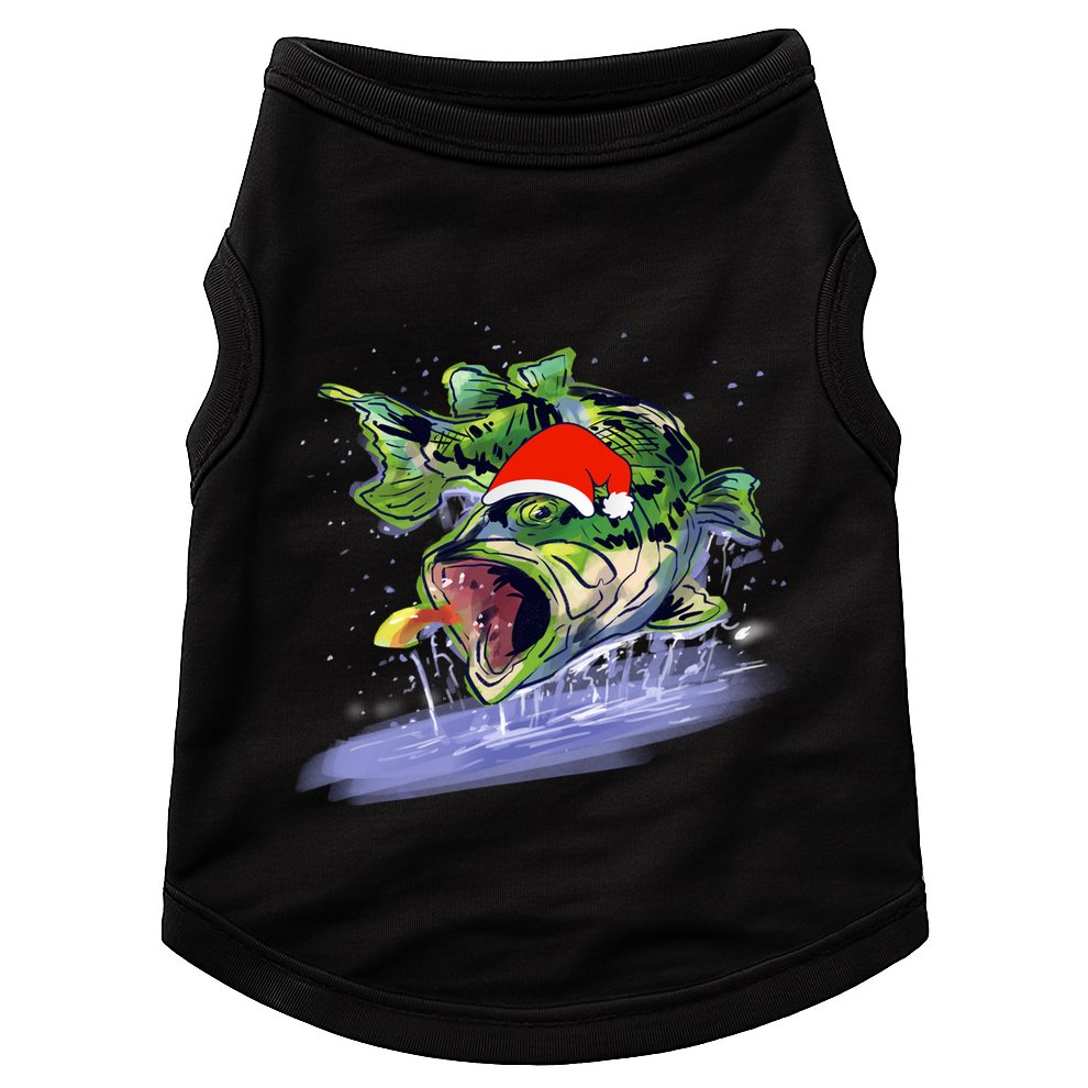 Largemouth Bass Fishing Merry Fishmas Gift Doggie Tank