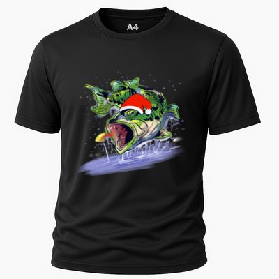 Largemouth Bass Fishing Merry Fishmas Gift Performance Shirt