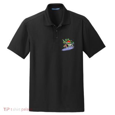 Largemouth Bass Fishing Merry Fishmas Gift Dry Zone Grid Polo