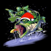 Largemouth Bass Fishing Merry Fishmas Gift Youth Performance Sprint T-Shirt