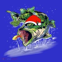 Largemouth Bass Fishing Merry Fishmas Gift T-Shirt