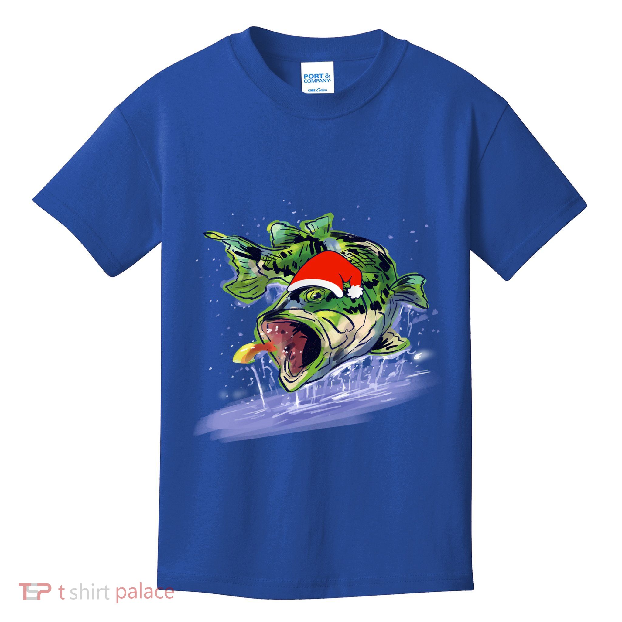 Largemouth Bass Fishing Merry Fishmas Gift Kids T-Shirt