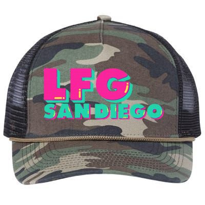 Lfgsd Baseball Fan San Diego Sports Lfg Sd Retro Rope Trucker Hat Cap