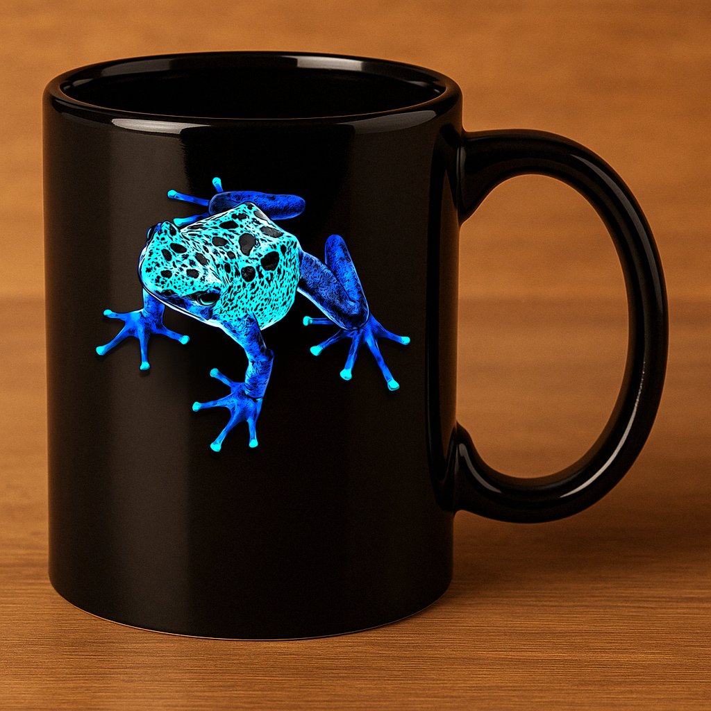 Little Blue Frog With Spots 11oz C Handle Ceramic Mug