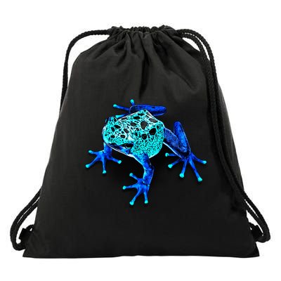 Little Blue Frog With Spots Drawstring Bag