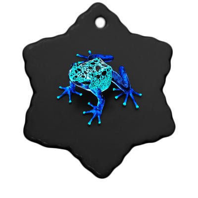 Little Blue Frog With Spots Ceramic Star Ornament