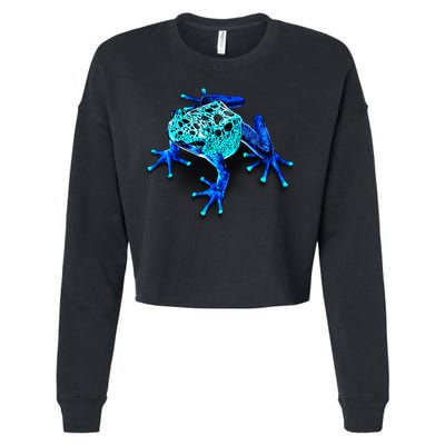 Little Blue Frog With Spots Cropped Pullover Crew
