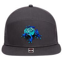 Little Blue Frog With Spots 7 Panel Mesh Trucker Snapback Hat