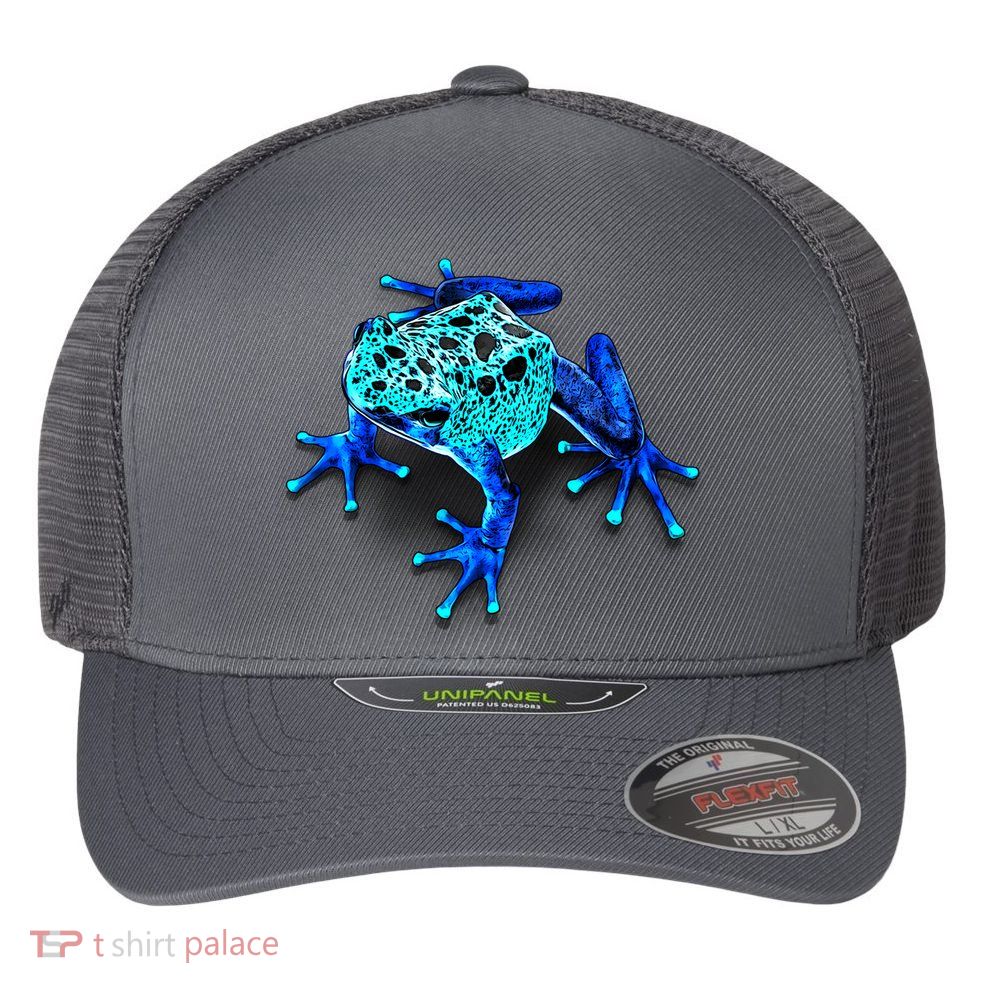 Little Blue Frog With Spots Flexfit Unipanel Trucker Cap