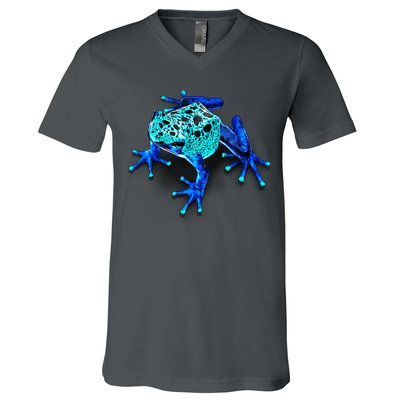 Little Blue Frog With Spots V-Neck T-Shirt