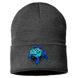 Little Blue Frog With Spots Sustainable Knit Beanie