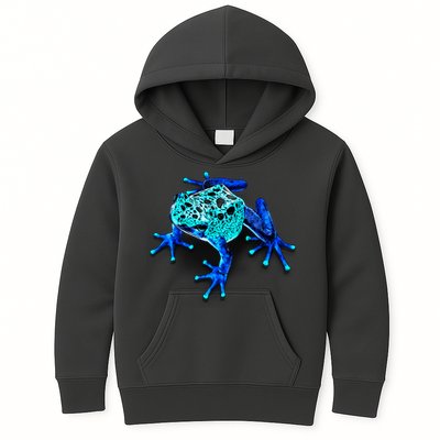 Little Blue Frog With Spots Kids Hoodie