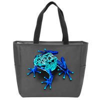 Little Blue Frog With Spots Zip Tote Bag