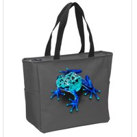 Little Blue Frog With Spots Zip Tote Bag