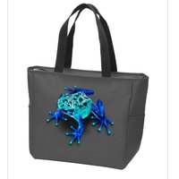 Little Blue Frog With Spots Zip Tote Bag