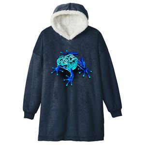 Little Blue Frog With Spots Hooded Wearable Blanket