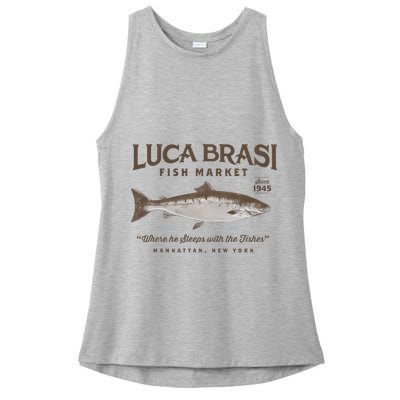 Luca Brasi Fish Market Est 1945 Fishing Ladies PosiCharge Tri-Blend Wicking Tank