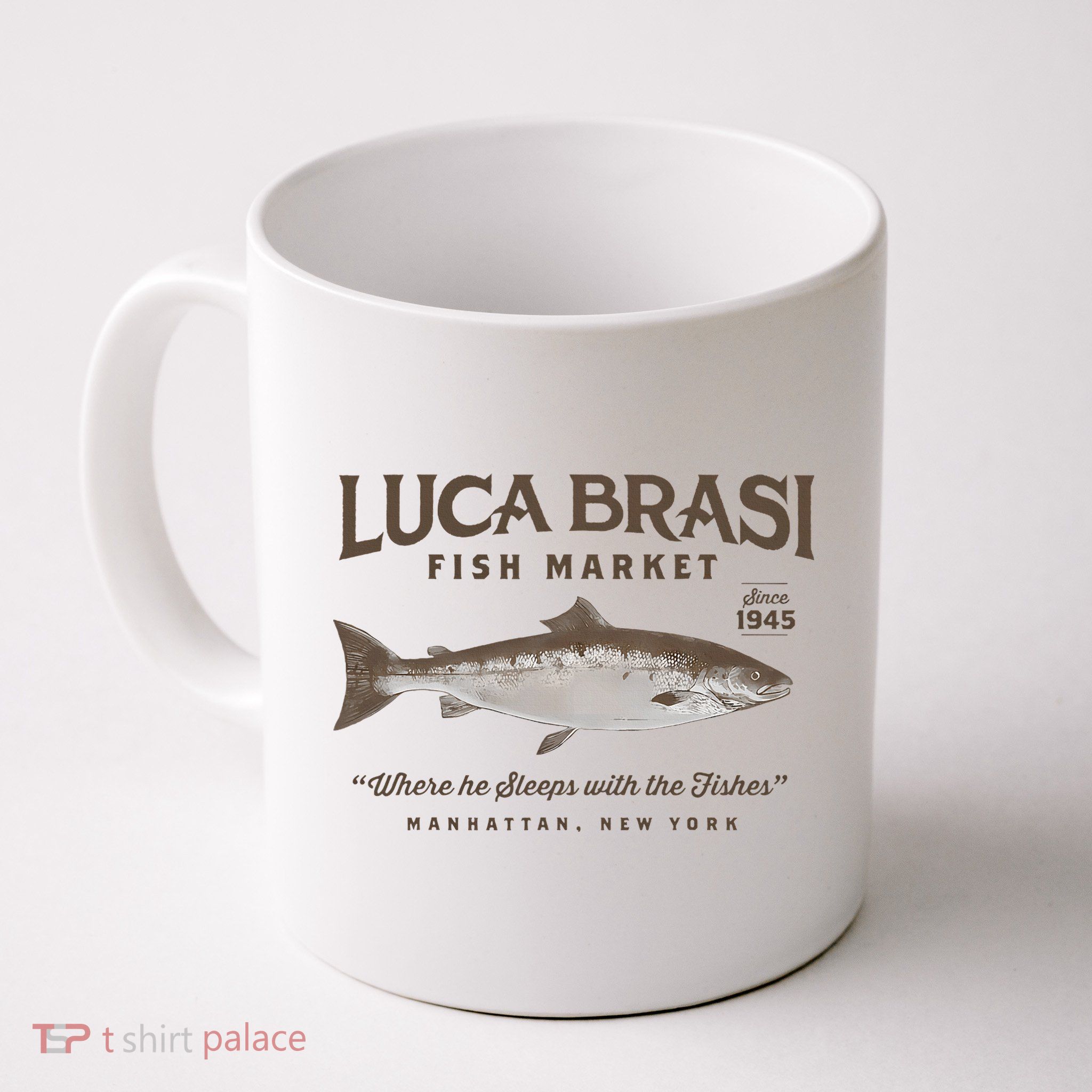 Luca Brasi Fish Market Est 1945 Fishing Mug