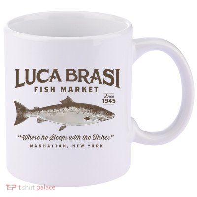 Luca Brasi Fish Market Est 1945 Fishing 11oz C Handle Ceramic Mug