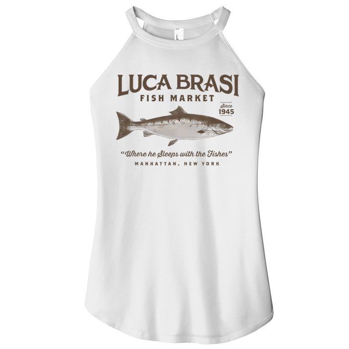 Luca Brasi Fish Market Est 1945 Fishing Women's Perfect Tri Rocker Tank