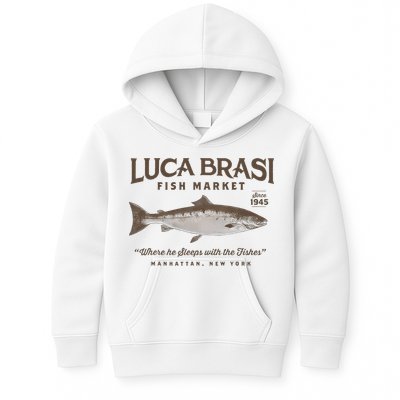 Luca Brasi Fish Market Est 1945 Fishing Kids Hoodie