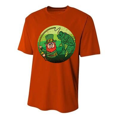 Leprechaun Bass Fishing St Patricks Day Irish Fisher Gift Performance Sprint T-Shirt