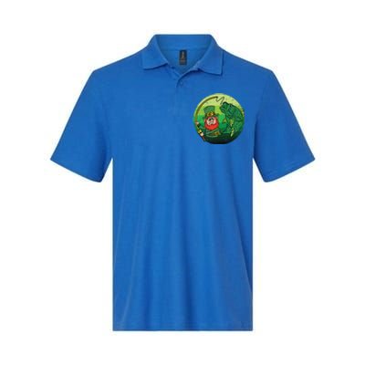 Leprechaun Bass Fishing St Patricks Day Irish Fisher Gift Softstyle Adult Sport Polo