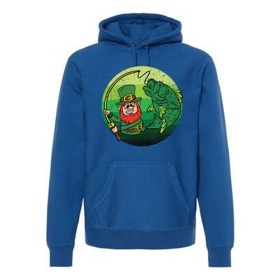 Leprechaun Bass Fishing St Patricks Day Irish Fisher Gift Premium Hoodie