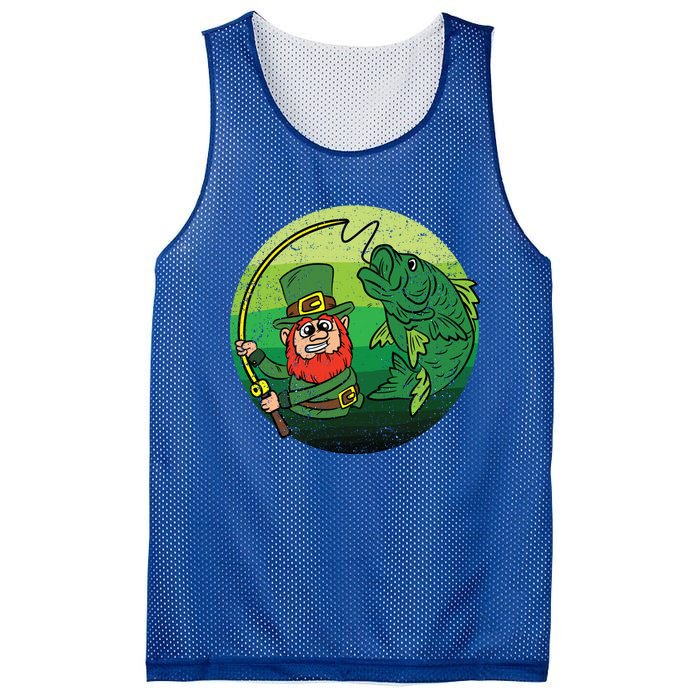 Leprechaun Bass Fishing St Patricks Day Irish Fisher Gift Mesh Reversible Basketball Jersey Tank