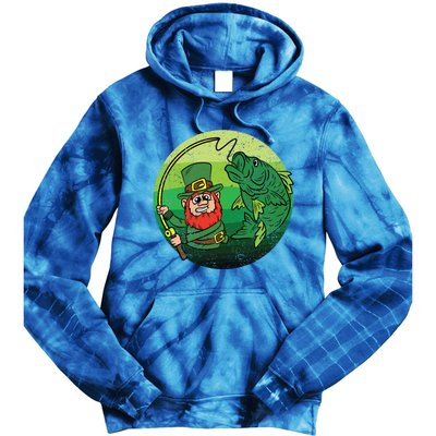 Leprechaun Bass Fishing St Patricks Day Irish Fisher Gift Tie Dye Hoodie