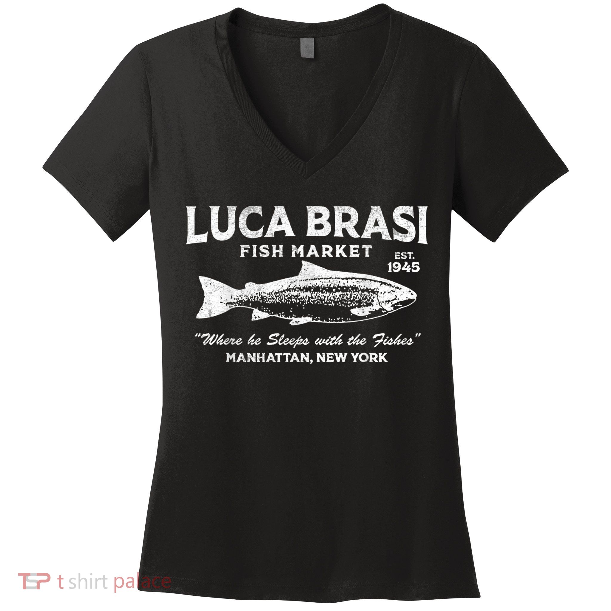 Luca Brasi Fish Market Women's V-Neck T-Shirt