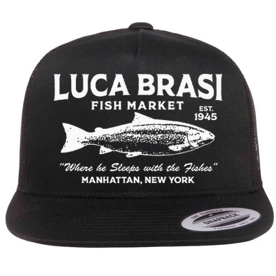 Luca Brasi Fish Market The Godfather Est 1945 Fishing Flat Bill Trucker Hat