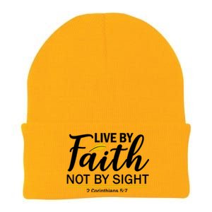 Live By Faith Not By Sight Bible Quote Knit Cap Winter Beanie