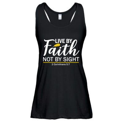 Live By Faith Not By Sight Bible Quote Ladies Essential Flowy Tank