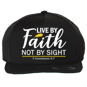 Live By Faith Not By Sight Bible Quote Wool Snapback Cap