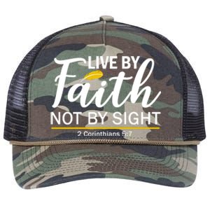 Live By Faith Not By Sight Bible Quote Retro Rope Trucker Hat Cap