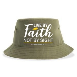 Live By Faith Not By Sight Bible Quote Sustainable Bucket Hat