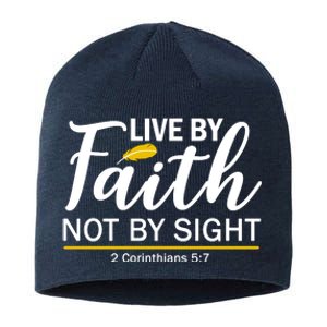 Live By Faith Not By Sight Bible Quote Sustainable Beanie