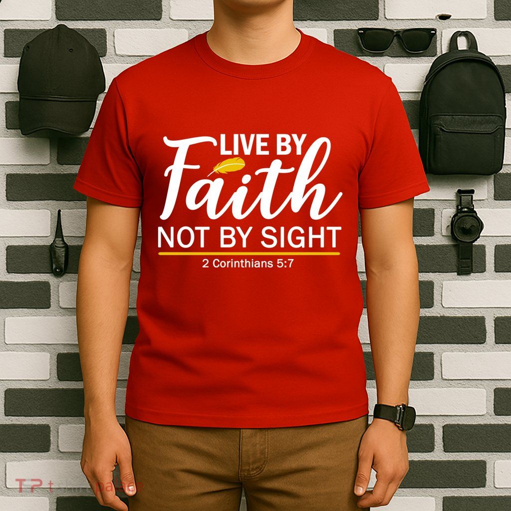 Live By Faith Not By Sight Bible Quote T-Shirt