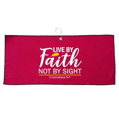 Live By Faith Not By Sight Bible Quote Large Microfiber Waffle Golf Towel