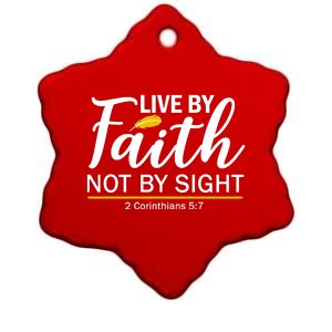 Live By Faith Not By Sight Bible Quote Ceramic Star Ornament