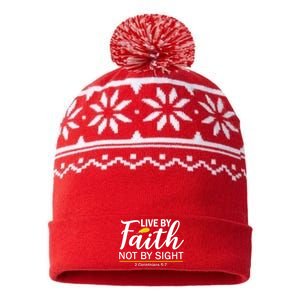 Live By Faith Not By Sight Bible Quote USA-Made Snowflake Beanie