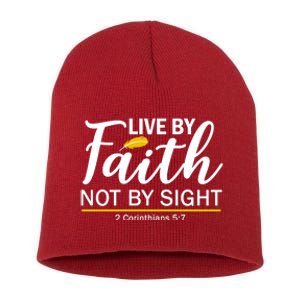 Live By Faith Not By Sight Bible Quote Short Acrylic Beanie