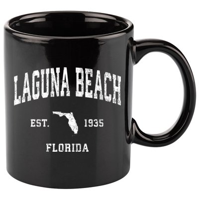 Laguna Beach Florida Fl Vintage Athletic Sports 11oz C Handle Ceramic Mug