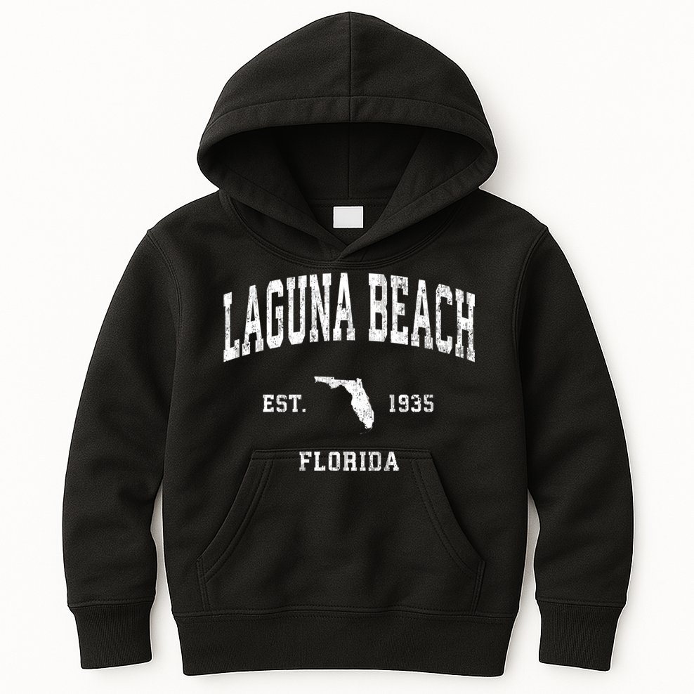 Laguna Beach Florida Fl Vintage Athletic Sports Kids Hoodie